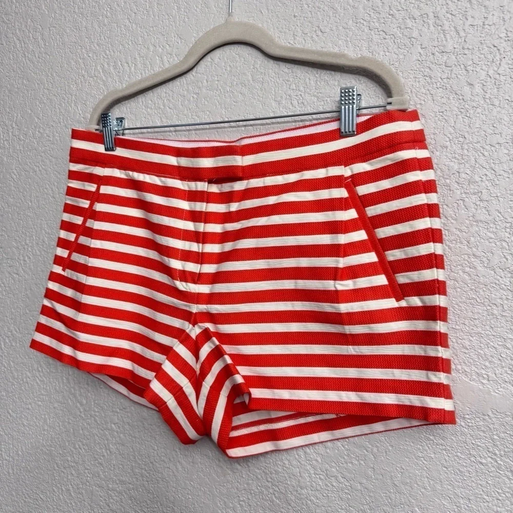 J.Crew Womens Single Pleat Shorts Striped Casual Summer Size 12 NWT